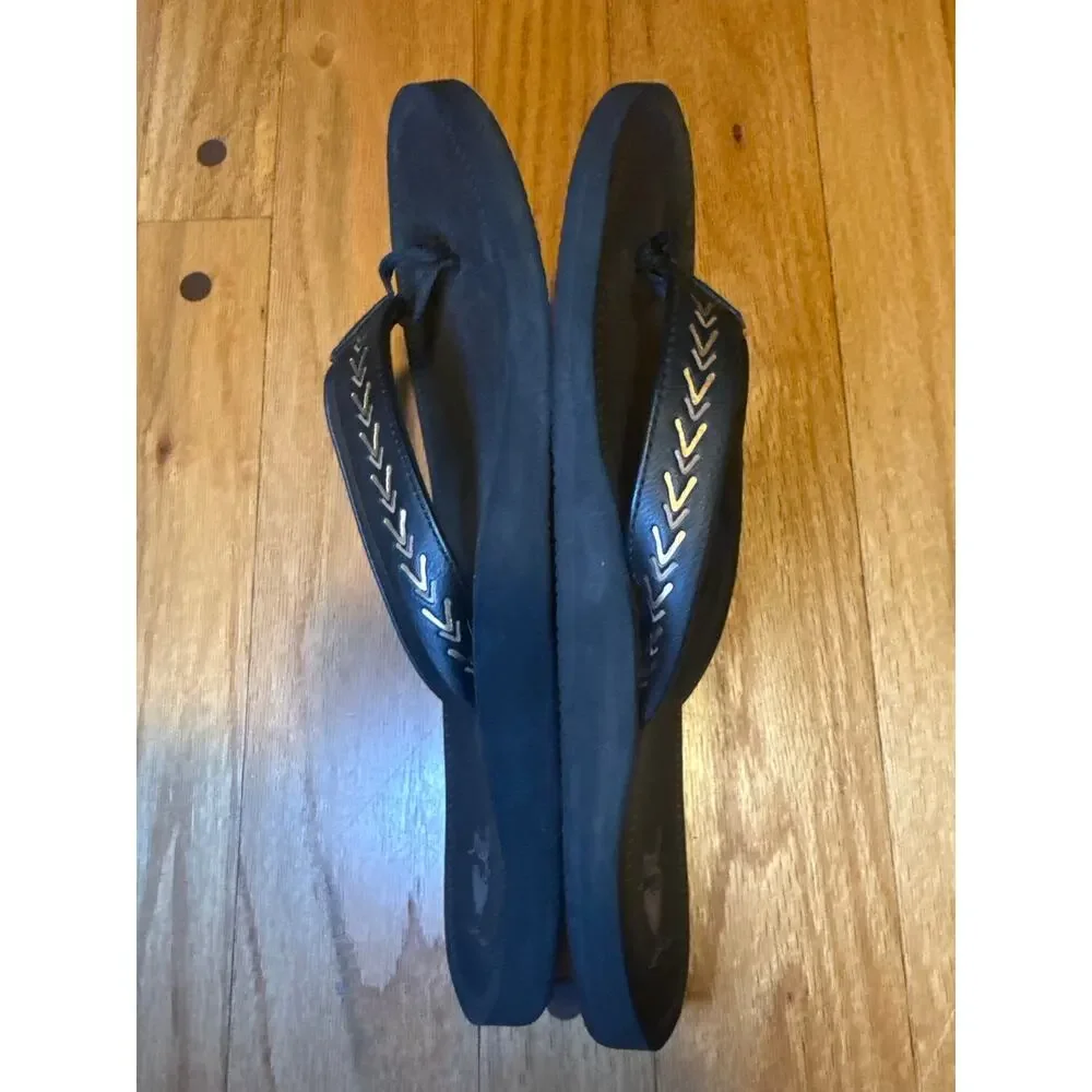 Reef Beachbreak Flip Flops Men’s 10 Black Comfort Sandals EU 41